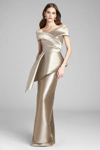 Gold Peplum Gown