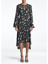 Load image into Gallery viewer, Navy Floral Keyhole Dress