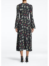 Load image into Gallery viewer, Navy Floral Keyhole Dress