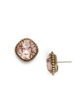 Load image into Gallery viewer, Cushion-Cut Solitaire Earring in Vintage Rose