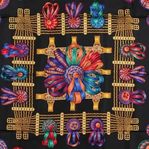 HERMÈS Vintage Les Rubans du Cheval Black Silk Scarf Face Mask