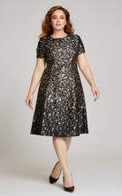 Load image into Gallery viewer, Floral Jacquard Cap Sleeve Dress