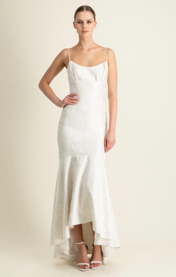 Sleeveless Pearl Jacquard Midi Dress