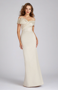 Off the Shoulder Column Fit Gown