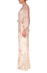 Champagne and Gold Embroidered Gown