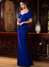 Load image into Gallery viewer, Peplum Gown with Cap Sleeve
