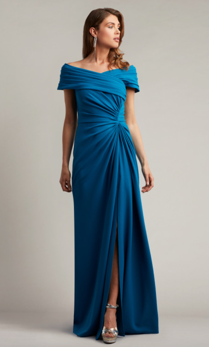 Marion Draped Crepe Gown