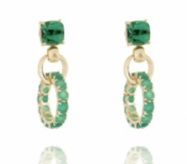 Green Onyx & Crystal Doublet Earrings
