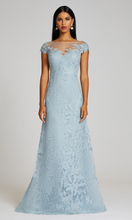 Load image into Gallery viewer, Tulle Gown With Leaf Pattern Embroidery