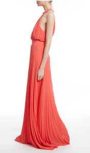 Pleated Halter Gown