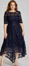 Load image into Gallery viewer, Lace Short Sleeve Tea-Length Dress