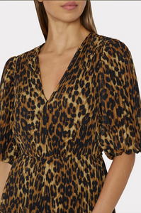 Elle Leopard Pleated Dress