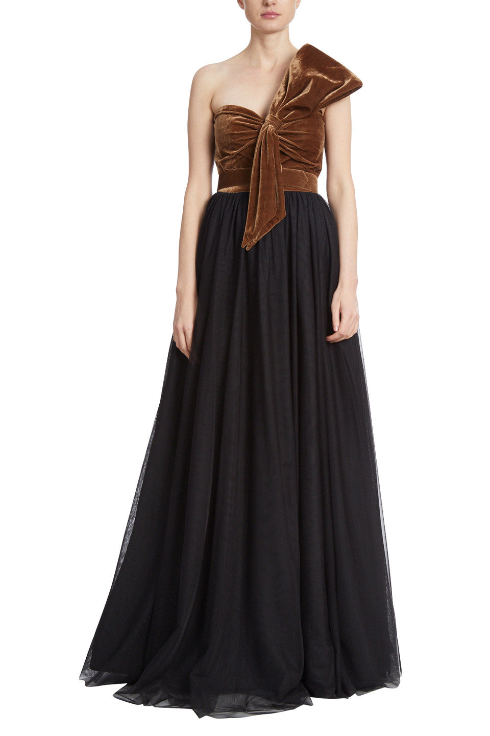 Classic Velvet Bow Bodice Gown