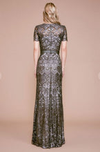 Load image into Gallery viewer, Short Sleeve Sequin Embroidered Gown