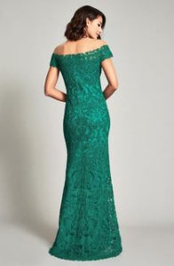 Deep Emerald Lace Gown