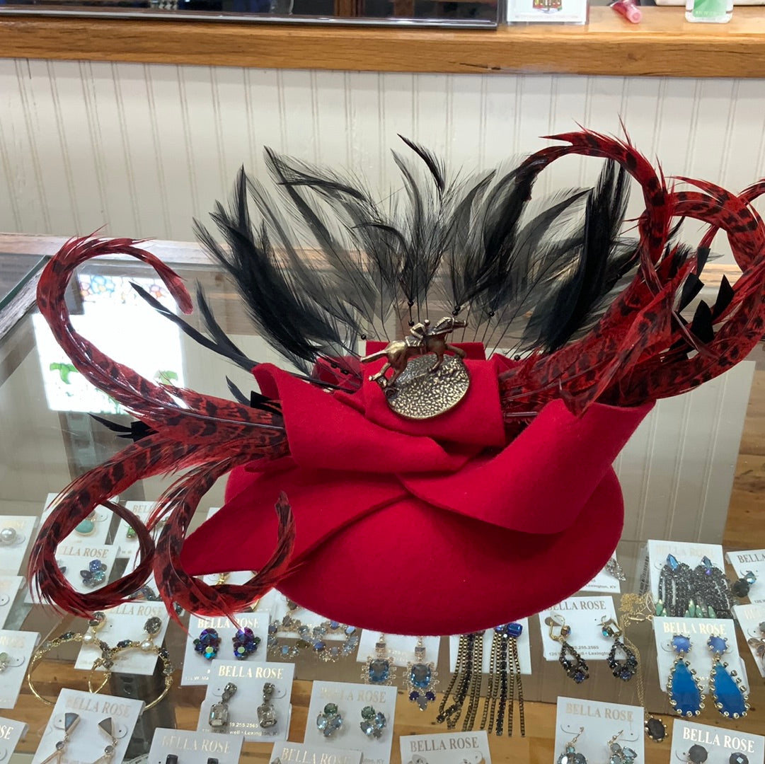 Red Base Horse Jewel Fascinator