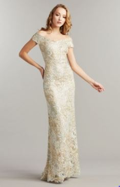 White Gold Lace Gown