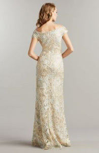 White Gold Lace Gown