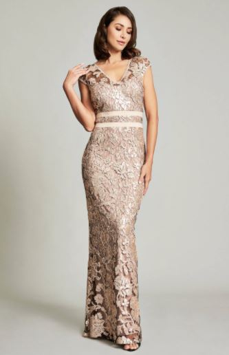 Lawler Embroidered Paillette Gown